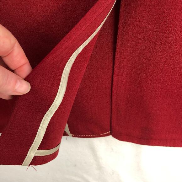 Vintage Time Out by Farah Polyester Men's Dark Red Blazer White Top Stitch SZ M? - Picture 10 of 15